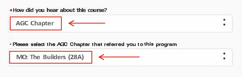Example of The Builders (28A) AGC Edge dropdown option