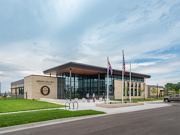 Exterior view of the upgraded 21,000-square-foot police headquarters